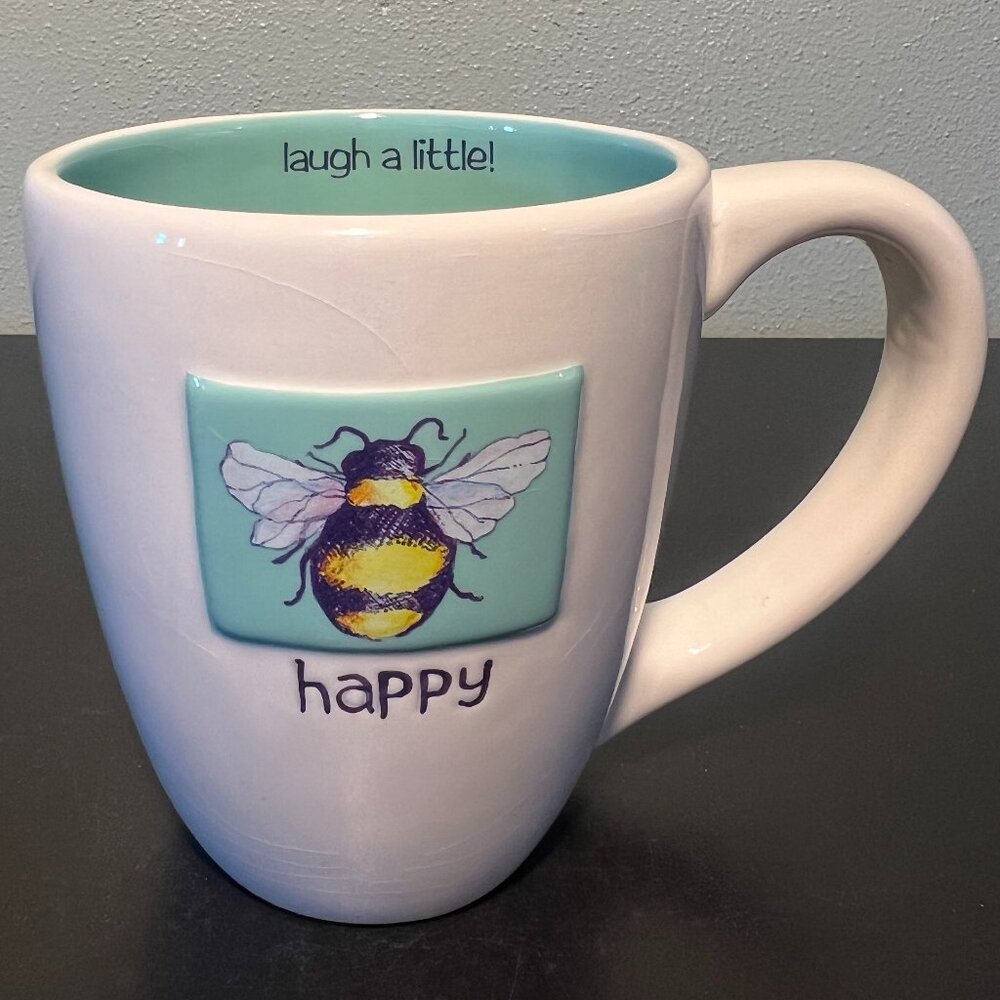 DEMDACO Michal Sparks Bee Marvelous Ceramic Mug Happy Laugh A Little Coffee Cup